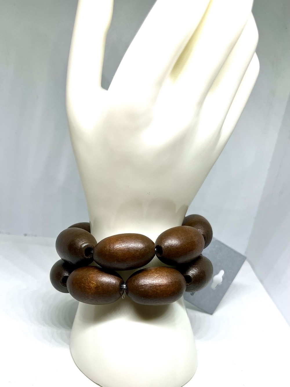 Brown Wooden Bead Stretch Bracelets NWT